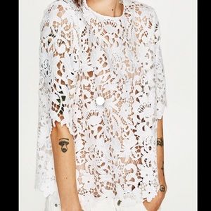 Zara White Lace Shell Top